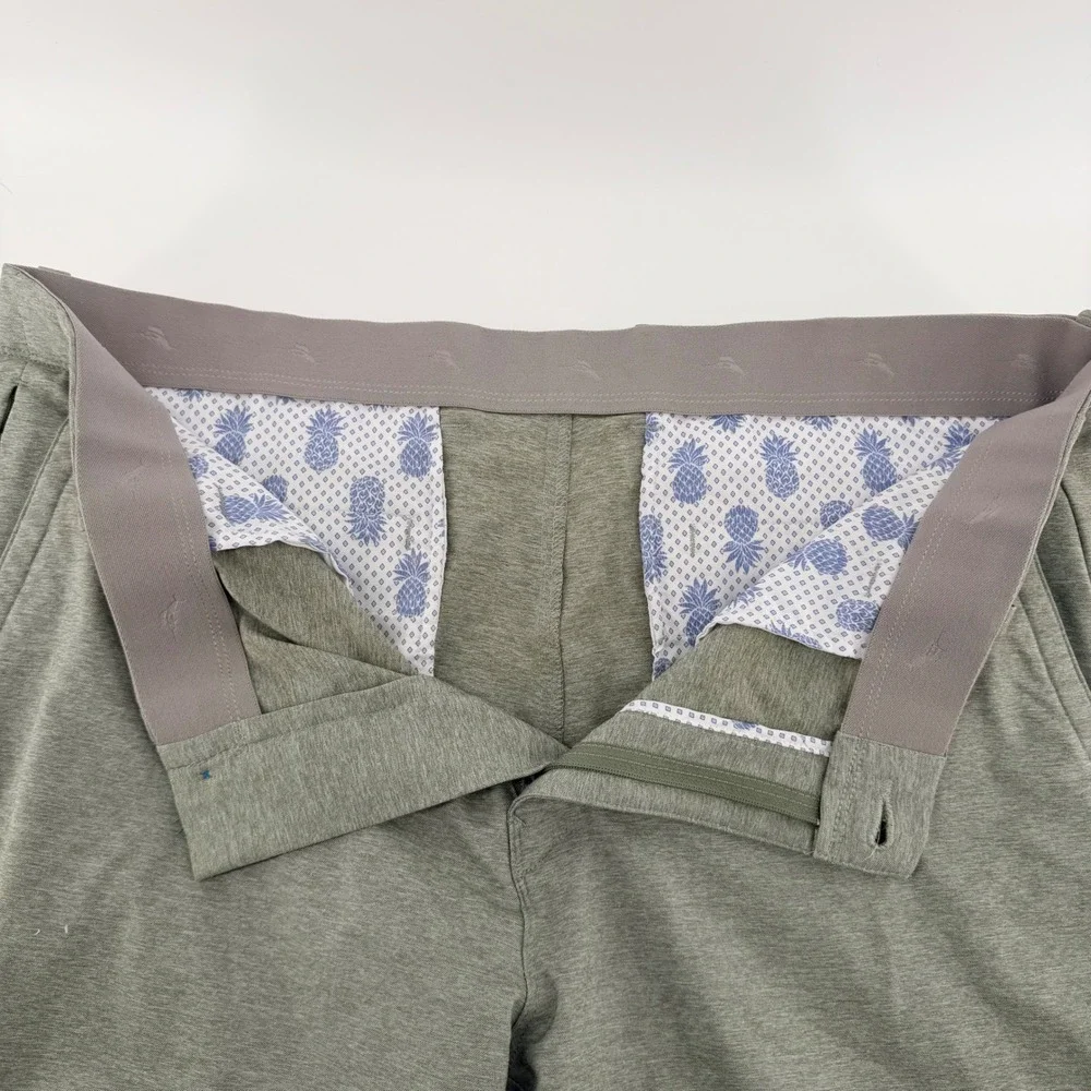 Tommy Bahama Boracay Performance Pants Green Heather Stretch Travel 38x29‎